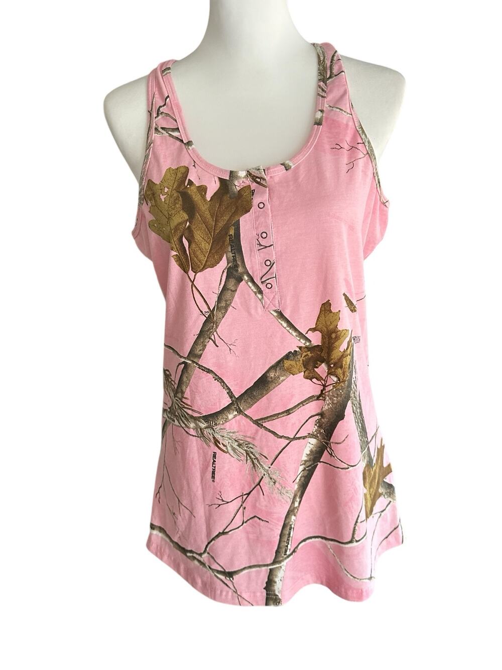 Realtree Womens Camouflage Tank Top Pink XL 46-48